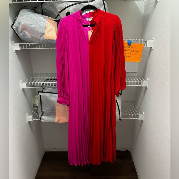 Elegant Red and Pink Women's Dress - Picture 3 of 6